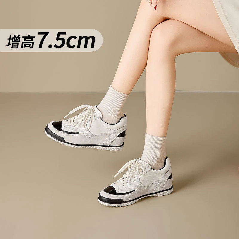 增高鞋 5 公分|女士日常|隱形增高小白鞋|維也納:圖片 4