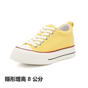 增高鞋 8 公分｜女士日常｜隱形厚底鬆糕小白鞋｜首爾