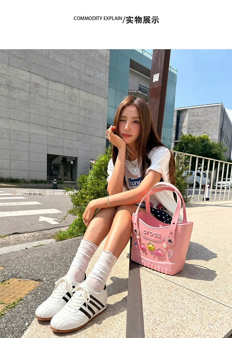增高鞋 7 公分｜女士日常｜拼色復古德訓鞋｜巴塞隆納