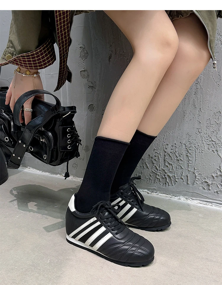 增高鞋 7 公分｜女士日常｜拼色復古德訓鞋｜巴塞隆納