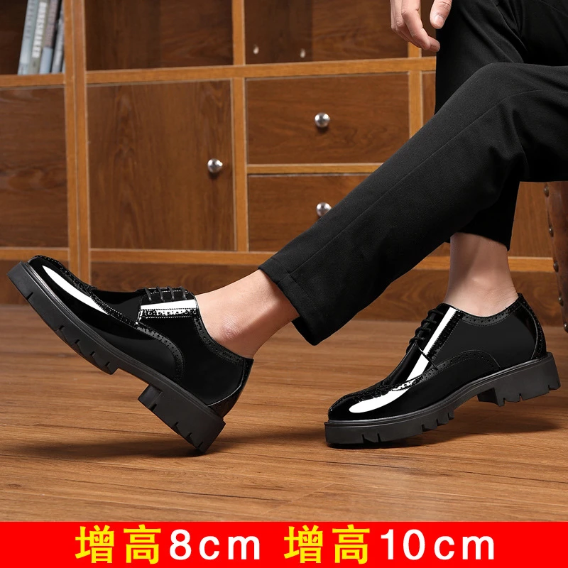 增高鞋 10 公分|男士商務正裝|布洛克漆皮厚底德比鞋|米蘭:圖片 4