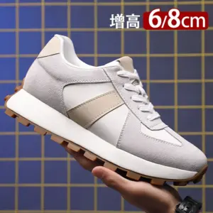 增高鞋 8 公分｜男休閒｜真皮厚底老爹鞋板鞋