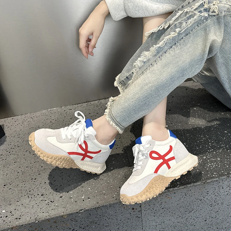 增高鞋 7 公分|女士厚底|真皮老爹鞋德訓休閒運動鞋:圖片 6