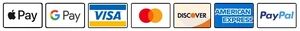付款方式：Apple Pay / Google Pay / Visa / Mastercard / Discover / American Express / PayPal